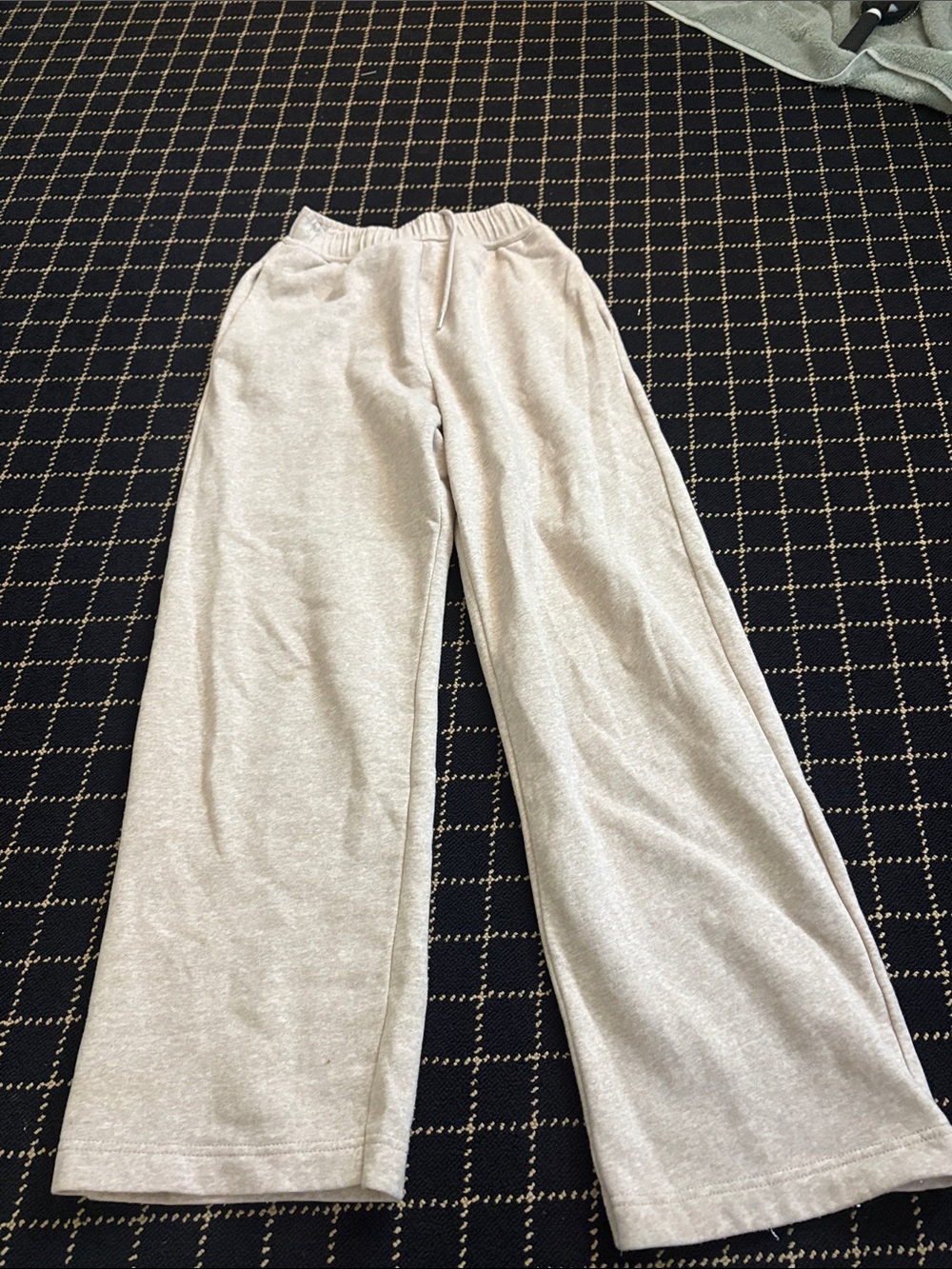 Zara Cream Wide-Leg Sweatpants